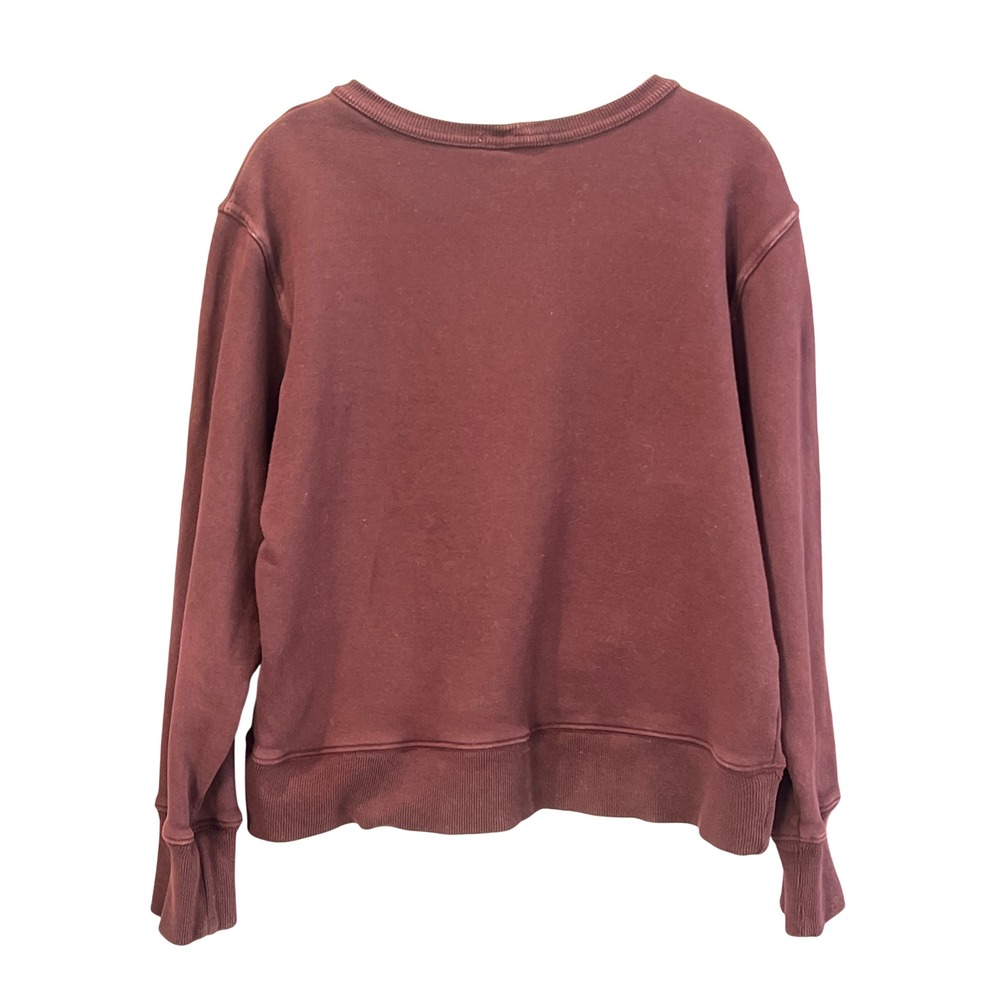 AGOLDE PREMIUM Burgundy Crewneck Sweatshirt Pullover Long Sleeve Top L - Picture 4 of 7